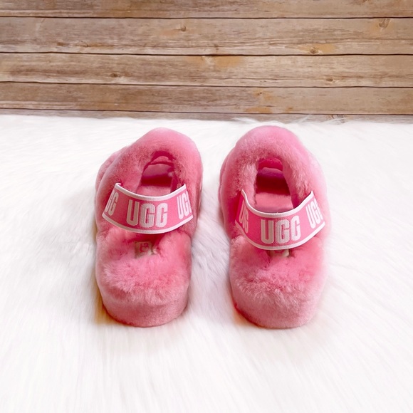 UGG Oh Yeah Sheepskin Slide Sandal Slippers In Sachet Pink - Picture 3 of 7